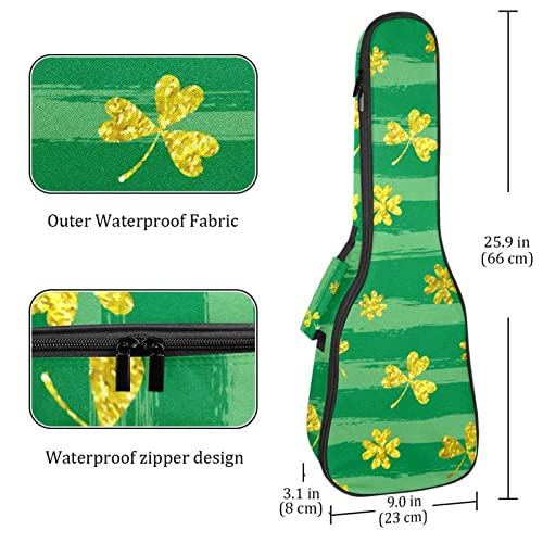 Housse de transport pour ukulélé de la Saint-Patrick avec trèfle doré pour concert ténor soprano 58,4 cm d’épaisseur 10… - Les Beatles, Paul McCartney, John Lennon, RIngo Starr, George Harrison Housse de transport pour ukulélé de la Saint-Patrick avec trèfle doré pour concert ténor soprano 58,4 cm d'épaisseur 10… – Image 5