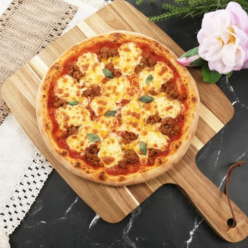 2 Piezas Tabla de Cortar de Madera Acacia con Mango miniatura 7
