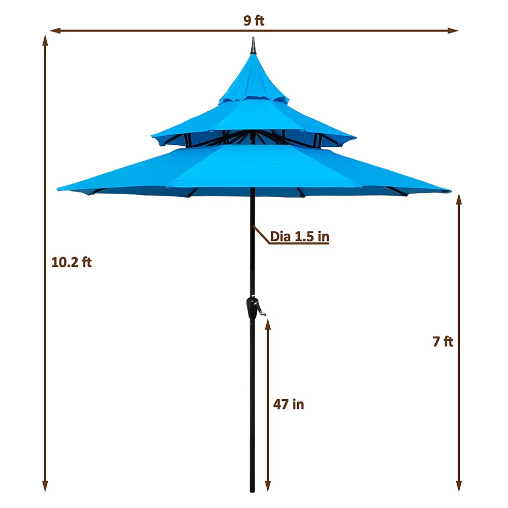 13 foot patio umbrella replacement Treasure Garden 13-ft Outdoor Patio Umbrella with Lux Lighting, Octagonal  Cantilever with Fixed or Rolling Base