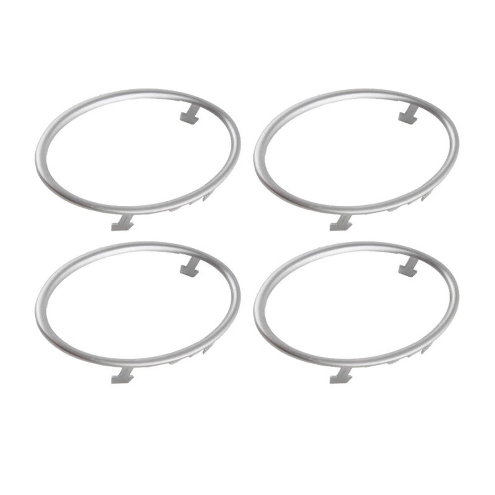 Decoration Interior Trim for for Focus 2 MK2 2005-2013 1 /4Piece Car Air Conditioning Trim Outlet Decoration Circle Ring Sticker(4Piece Silver)