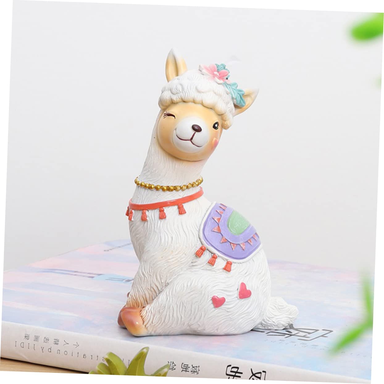 Amazon.co.jp: OFFSCH 樹脂製ミニアルパカ装飾品 ホームオフィス向け