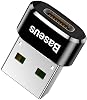 Baseus, Computer/Phone Mini Hub Adapter, Black, 3A, Input: USB Type A 2.0, Output: USB Type C, Travel Size, Lightweight