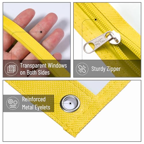 Image of Mr. Pen- Pencil Pouch for 3 Ring Binder, 5 Pack, 10 inchx7 inch, Smooth Zipper | Clear Window, Large Capacity Pencil Case with 3 Reinforced Grommets for School, Office, Supplies Storage | Clear Window, Large Capacity Pencil Case with 3 Reinforced Grommets for School, Office, Supplies Storage