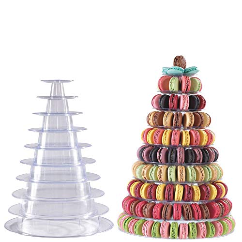 ZABOY Presentoir Macaron 10 Couches Décoration Mariage Fête d'anniversaire Mariage Présentoir À Macarons Presentoir Macaron Macarons