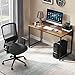 VECELO Office Computer Desk Chair with PU Padded Seat Cushion, Adjustable Armrest, Ergonomic Lumbar Support for Task Work, Black