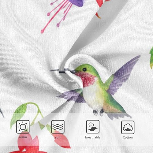 Funny Toddler Girls Underwear 2t Cotton Panties for Girl Watercolor Hummingbirds Flowers White Underpants Briefs3