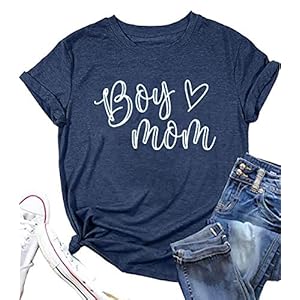 Boy-Mom-Shirt-for-Women-Mom-Shirts-Mother-Gifts-T-Shirt-Mom-of-Boys-Funny-Tops-Tees Boy Mom Shirt for Women Mom Shirts Mother Gifts T Shirt Mom of Boys Funny Tops Tees (Blue-A, Large)