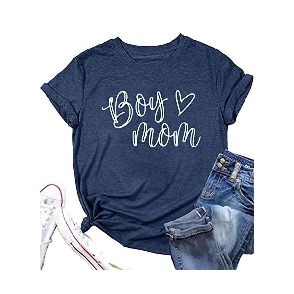 Boy-Mom-Shirt-for-Women-Mom-Shirts-Mother-Gifts-T-Shirt-Mom-of-Boys-Funny-Tops-Tees Boy Mom Shirt for Women Mom Shirts Mother Gifts T Shirt Mom of Boys Funny Tops Tees (Blue-A, Large)