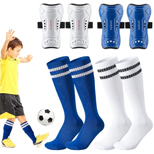 Protège-tibias football pour enfants de 6 à 10 ans qui ne glissent pas lot de 2