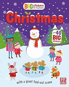 Paperback Christmas: With scenes, activities and a giant fold-out picture (Big Stickers for Tiny Hands) Book