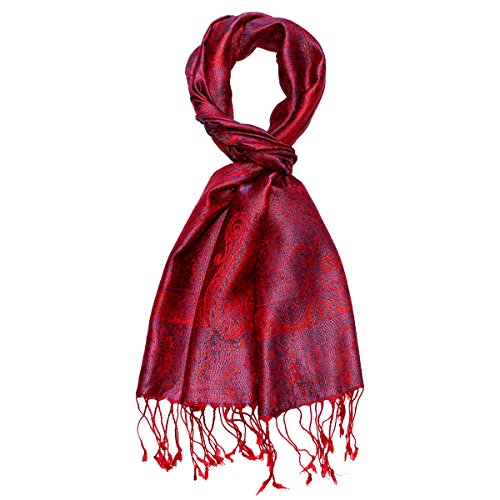 Écharpe 100% soie LORENZO CANA pashmina homme fait main de luxe rose violet