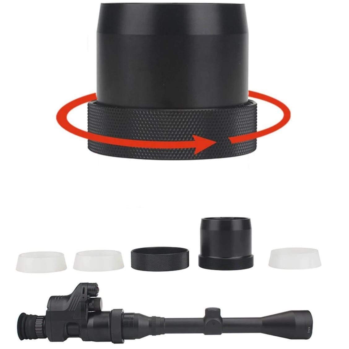 Universal Schnell-Adapter Gen2 für Fernglas/Zielfernrohr für Sytong HT-66 / Pard NV007 für 35-47 mm Ø mit Bajonett-Aufnahme QD