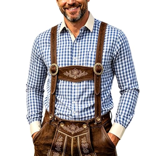 Chemise Oktoberfest homme blanche haut de gamme coupe slim fit