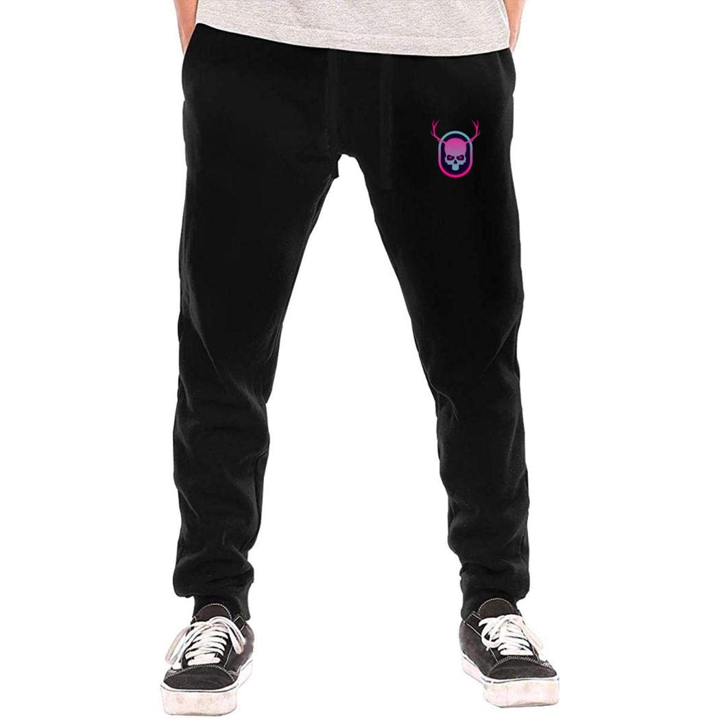 HSUIHA Adult Sweatpants Neon Skull 3D Printing Casual Pull-On Fleece Jogger Pants