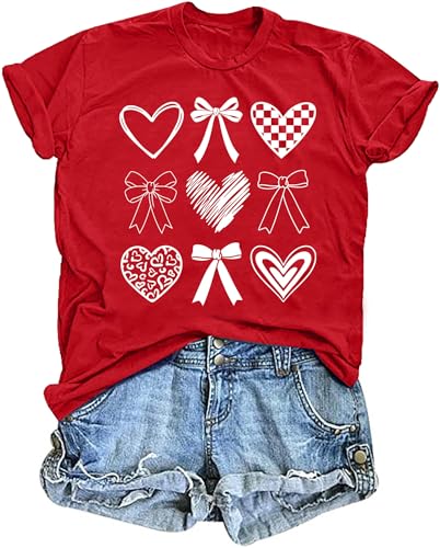Image of Mommy and Me Valentines Day Shirts: Love Heart Tshirt Family Matching Outfits Mom and Girls Valentines Day Gifts