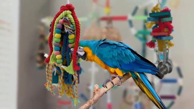 20.5 inch Parrot Chewing Toys - Wooden Block Tearing and Cotton Rope Toys for Medium Large Extra Large Parrot Conures African Grey Amazon Cockatoo and Macaw - image 7
