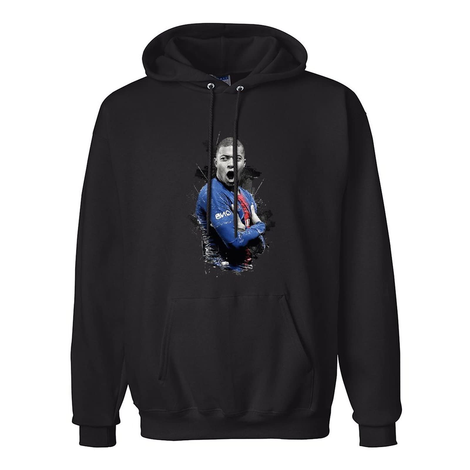 Kylian Mbappé Hoody Unisex Ptinted Hoodies Long Sleeve Men's Hooded with Pocket Black M