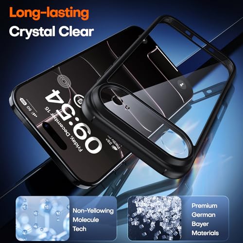 Image of TAURI for iPhone Air Case, with Screen Protector, Black | Full Camera Protection, Anti-Yellowing Military-Grade Protection Shockproof Slim Phone Case for iPhone 17 Air
