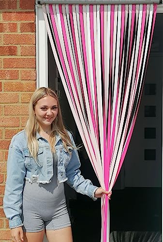 Holland Plastics Original Brand Heavy Duty Bug Fly Strip Door Blind - 90Cm wide x 200cm long Wide. Complete with Self adhesive hooks for plastic frames- 'Ballet Dancer'