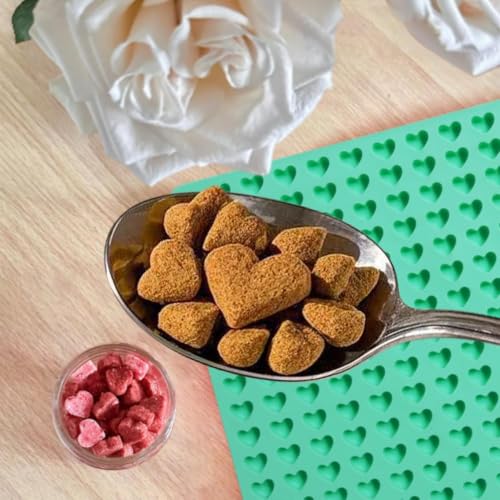 Image of 255-Cavity Mini Heart Shaped Silicone Molds for Chocolate, Candy, Wax Melts,Ice Cubes,Homemade Dog Training Treats, Heart Shaped Mini Dog Treat Mold (Pack of 1)