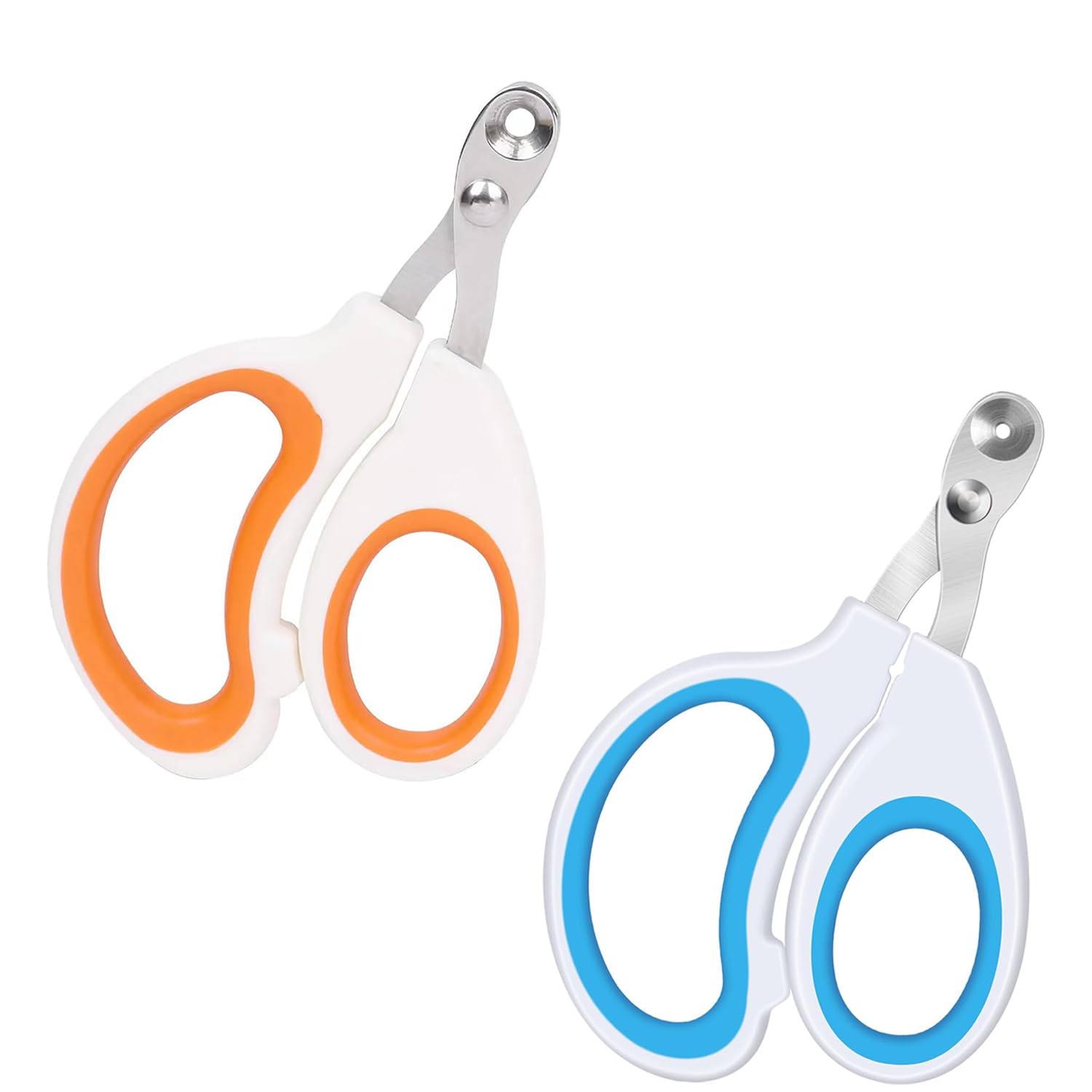 Tinkber 2 Paquete de Cortaúñas para Gatos, Cortauñas Redondo para Mascotas, Cortauñas de Animales Pequeños, Adecuado para Gatos, Cachorros, Gatitos Y Perros Pequeños - Azul, Naranja