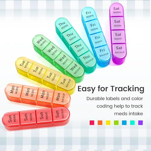 Image of Daviky Pill Organizer, Daily Pill Box 7 Day, Weekly Pill Organizer 4 Times a Day, Large Travel Pill Case with 28 Compartment to Hold Medicine, Vitamin and Supplement (Blue)