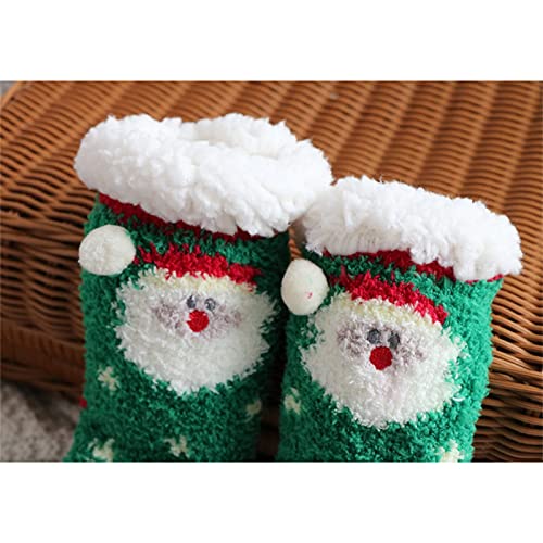 Christmas Fuzzy Socks for Kids Plush Crew Socks Non Slip Cozy Fleece Lined Slipper Socks Winter Warm Xmas Holiday Socks4