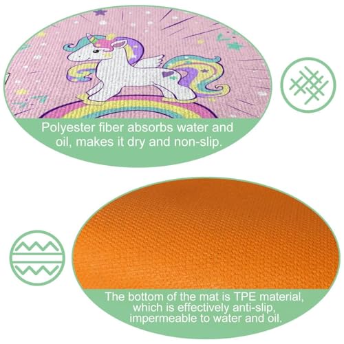 Tapete de cocina VAPOKF de alta densidad con estampado textil de nubes y arcoíris 6