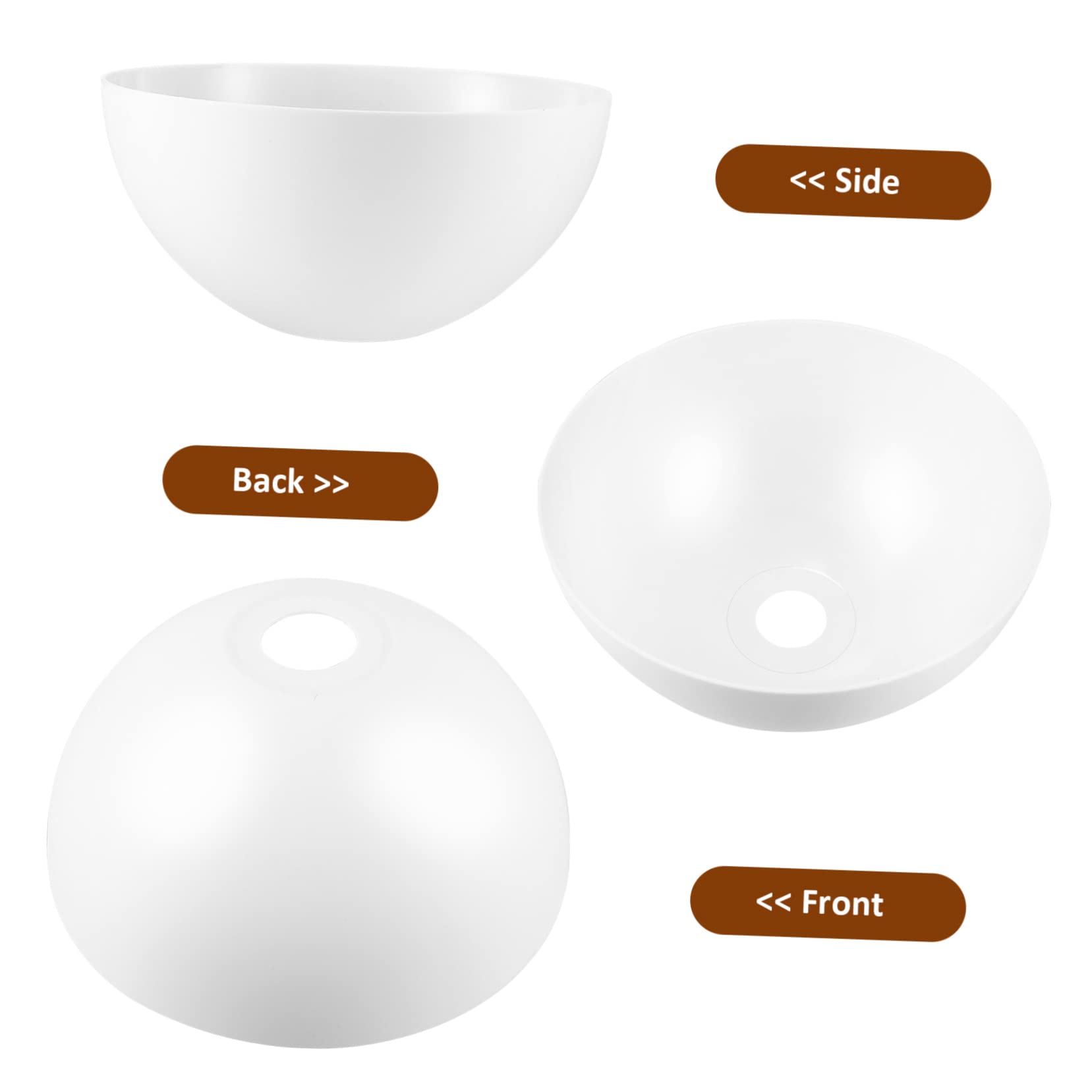 Abat-jour en Plastique Blanc Forme Bol 4 Pièces pour Lampadaire