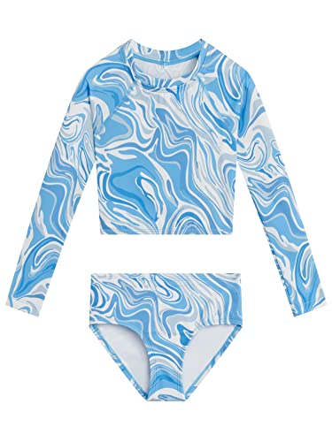 Image of Kanu Surf Girls' Gigi Long Sleeve Rash Guard UPF 50 2-Piece Swim Set