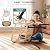 Pamapic 7 Pieces Outdoor Dining Set,All-Weather PE Rattan Patio Dining Sets with Wood Table Top, Outdoor Table and Chairs for 6 with Removable Cushion for Lawn Garden Patio, Cream
