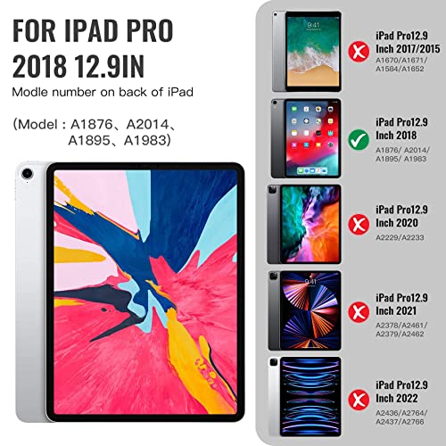 Ztotop Case For Ipad Pro 12.9'' 3Rd Gen 2018, Protective Shockproof Cover Case With Trifold Stand, Auto Sleep/Wake, Support Ipad Pencil Charging For Ipad Pro 12.9 2018,Rosegold #TOP1