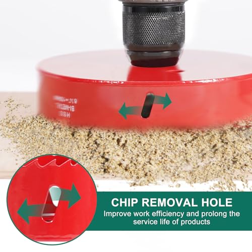 HYCHIKA 6-1/4 Inch/159mm Hole Saw,Bi-Metal Cutter Hole Max Cutting Depth 32mm with 1 Arbor Drill Bit for Wood Cutting Cornhole Plastic Drywall Boards Fiberboard