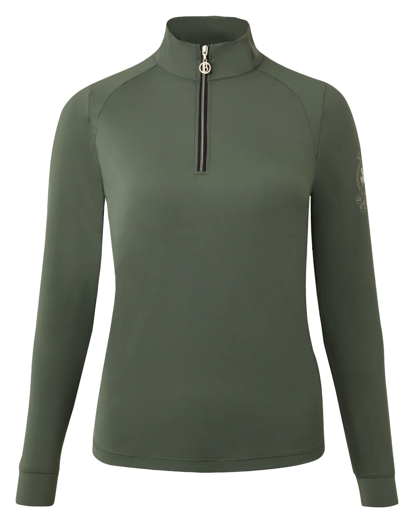 HORZE B Vertigo Sidney Damen-Shirt, langärmelig, belüftet, halber Reißverschluss