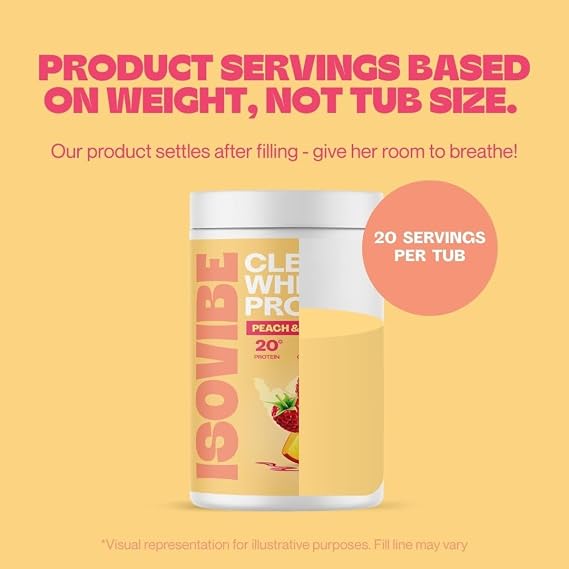 Clear Whey Protein Powder Peach Iced Tea (20 Servings) Refreshing Protein Water | Zero Added Sugar | High Protein 20g Per Serving