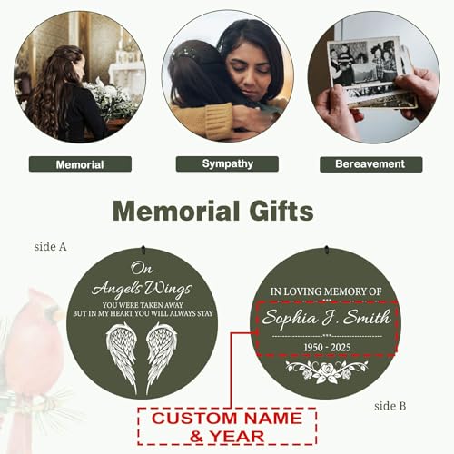Image of ASTARIN Custom Wind Chimes Memorial, Condolences Gift for Loss Husband Wife Son, Care Package for Grieving Friend, Garden Deep Tone Sympathy Wind Chimes(Produced in Texas)