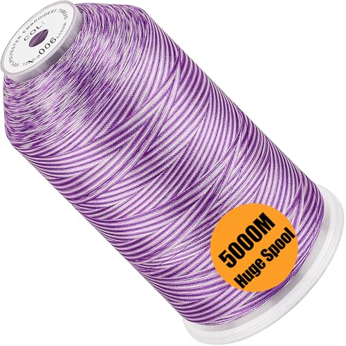 Image of New brothread - Single Huge Spool 5000M Each Polyester Embroidery Machine Thread 40WT for Commercial and Domestic Machines - Variegated Color-V-006