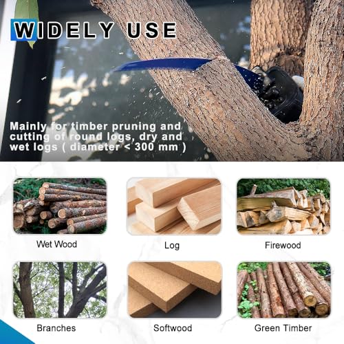 Image of Japanese Teeth Reciprocating Saw Blades 15'' 4PCS - Curved Edge Wood Pruning Saw Blades 6TPI for Tree Trimming,Cr-V Sabre Saw Blades 15 Inch