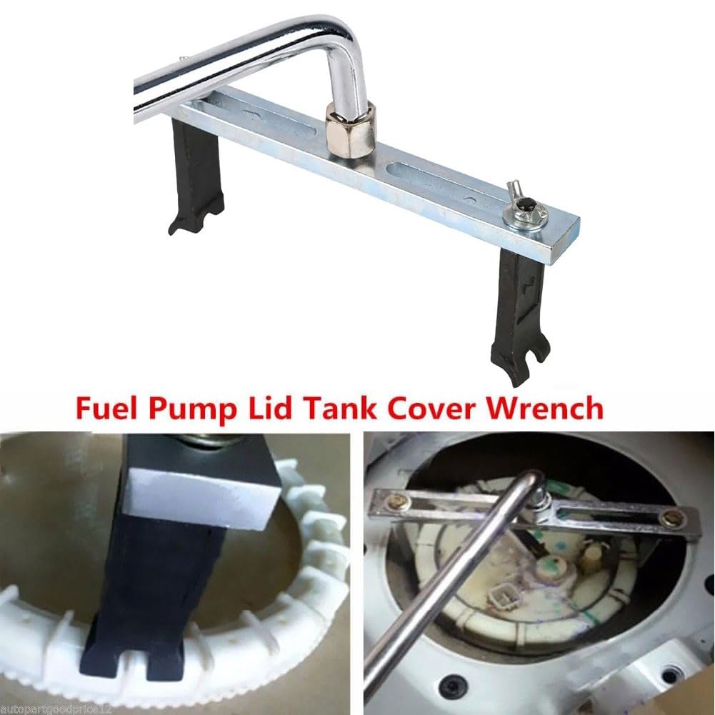 Rakiuty Kit pour Enlever le Couvercle du Réservoir de Carburant, Outil Démontage La Pompe à Carburant, Modèle Universel avec Pompe et Clé à Molette, Outil de Réparation pour Voiture