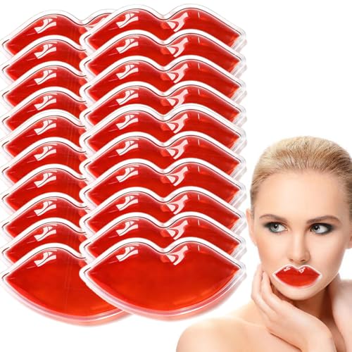 20 PCS Lip Ice Packs Ice Compress After Lip Ice Treatment Reusable Ice Pad for Cosmetic Lip Shape Ice Pack to Relieve Pain and Relax Lips Anti-Aging Lip Care Ice Pack to Reduce Lip Swelling