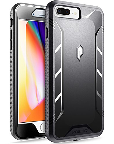 iPhone 7 Plus / iPhone 8 Plus Case, Poetic Revolution [360 Degree Protection]- Full-Body Rugged Heavy Duty Case w/ Built-in-Screen Protector for iPhone 7 Plus / iPhone 8 Plus Black