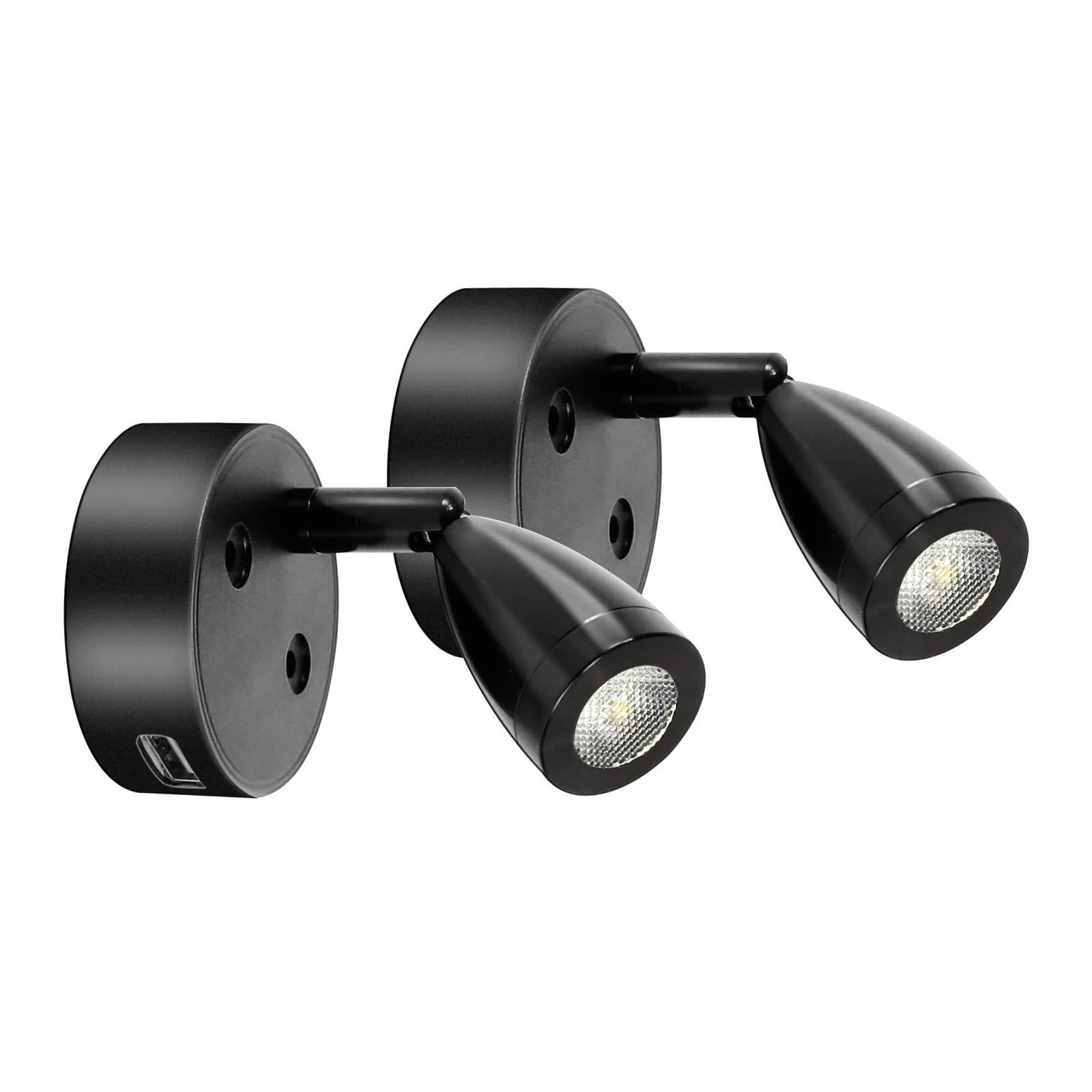 Ciepłe, Chłodne Światło, Reflektor LED Do Czytania, Oświetlenie Wnętrza, Aluminiowa Lampa Ścienna Z Możliwością Ściemniania, Sterowanie Dotykowe, Do Łodzi, Przyczepy Kempingowej I Domu(Black-2X)