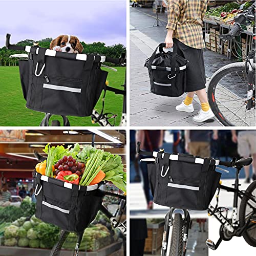 CASESHIP Bike Basket Foldable Bicycle Front Basket Quick Release Easy to Install Detachable Handlebar Cycling Bag Multi… - Image 5