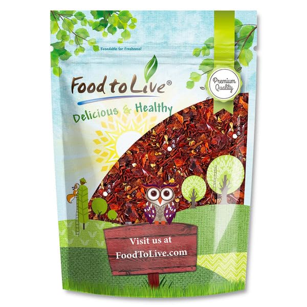 Food to Live Calabrian Hot Chili Pepper Flakes, 4.41 Pounds – Dried Large-Cut Italian Red Crushed Pepper, Spicy Seasoning. All Natural Vegan, Kosher, Bulk