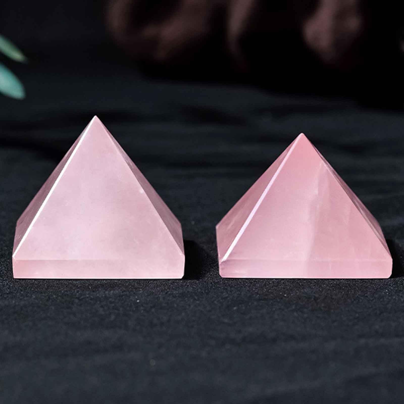 Pirámide de Piedras Preciosas curativas de Cristales de Cuarzo Rosa, Gran Figura piramidal de Piedra Natural para meditación, Reiki, Equilibrio de Chakras,6cm