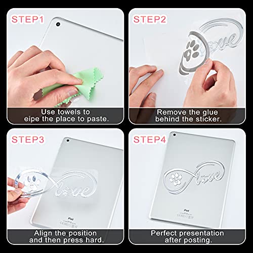 Image of Frienda 10 Pcs 3D Paw Print Car Decals Window Decal Heart Paw Car Sticker Dog Footprint Self Adhesive Decoration Bumper Window Laptops Luggage Interior Accessories Decor