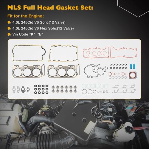 Image of Full MLS Headgasket Set with Engine Conversion Gasket Set, Compatible with 2001-11 Ford Mercury Mazda, 4.0L V6 Engine, Replace# FGS4036 HS26300PT CS9293