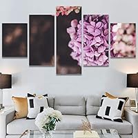 SIGNWIN 5 Panel Canvas Wall Art Modern Art Bohemian Bouquet Colorful Cool Floral Group Multicolor Photography Realism for Home Decorations Ready to Hang - 60