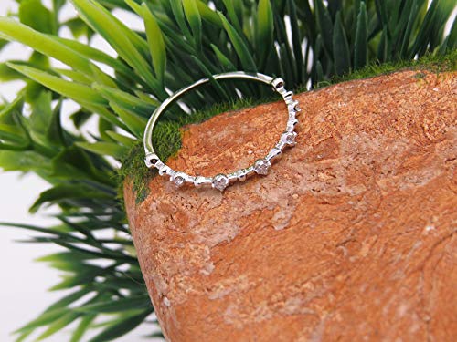 Dazzlingrock Collection 0.05 Cttw Round White Diamond Bead Dot Stackable Wedding Band for Women in 10K Solid Gold2