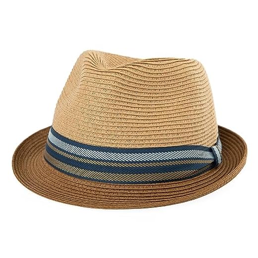 Comhats Straw Hats for Men Summer Trilby Fedora Panama Hat for Holiday Trendy Sun Hats for Beach & Swimming (UK, Alpha, XXL, 94587#Khaki)